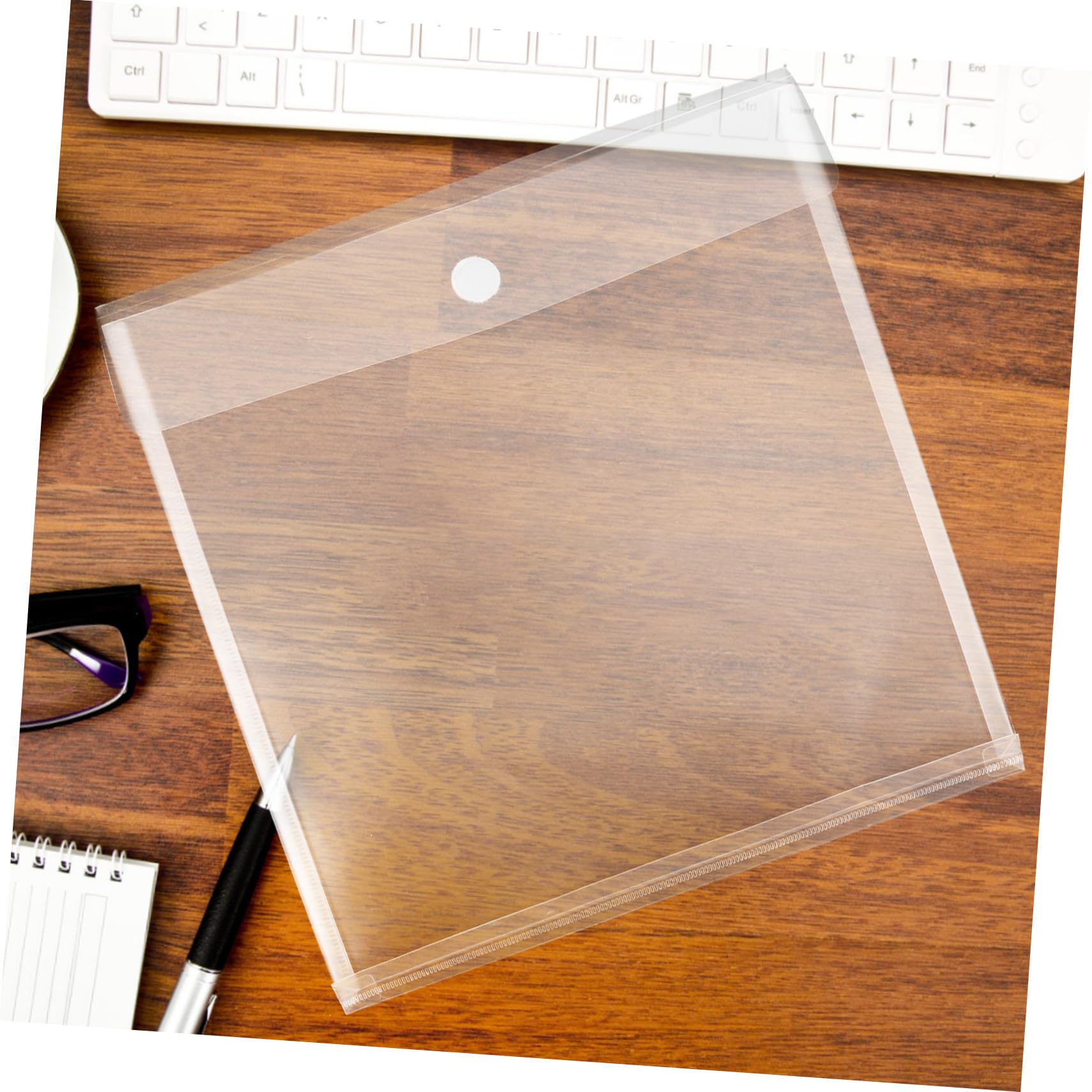 Plastikowe teczki na dokumenty z pokrywką i zamknięciem, wszechstronny papier do scrapbookingu, przechowywania przedmiotów rękodzielniczych i ochrony dokumentów, idealne do użytku domowego, biurowego