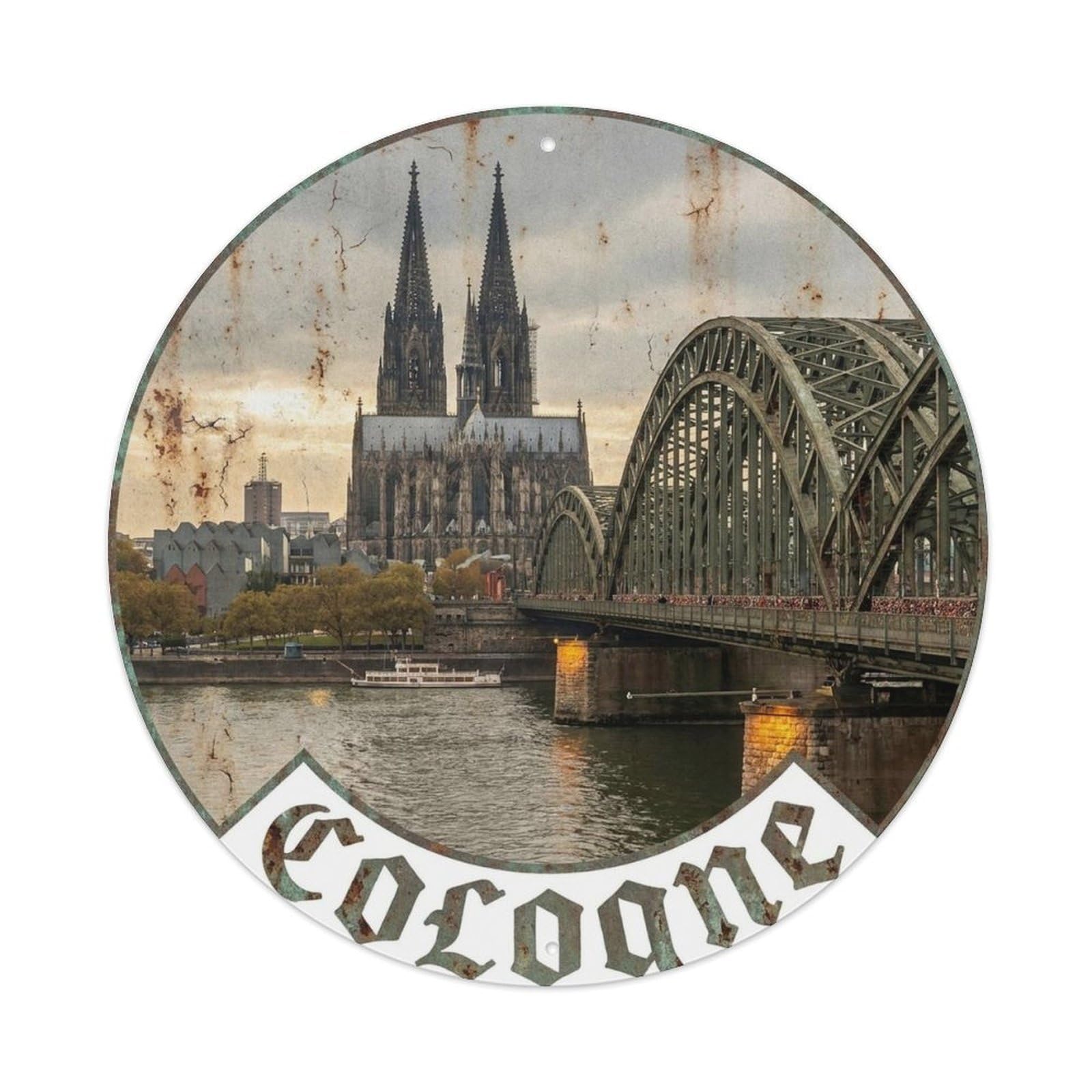 Cologne Germany Vintage Heritage Travel Landmark Metal Tin Sign