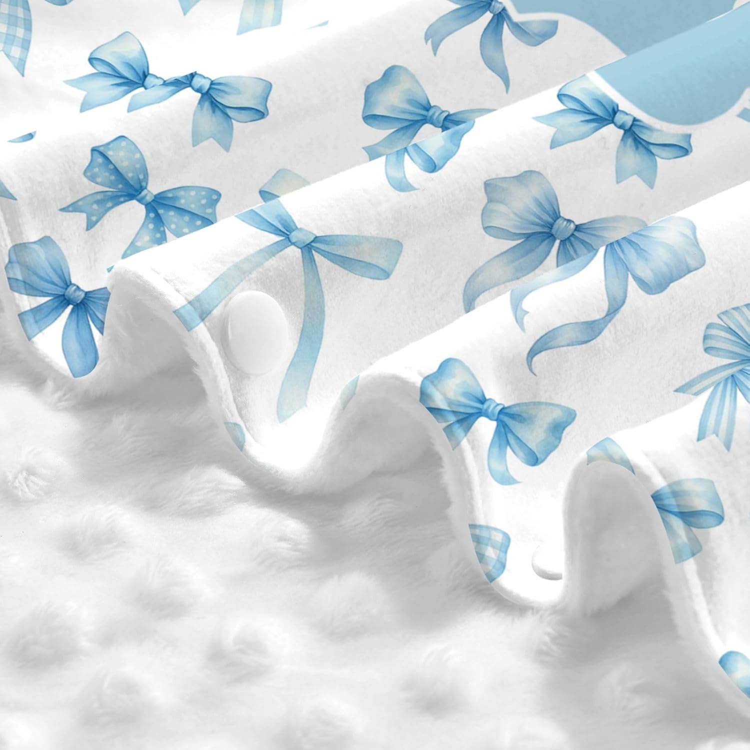 Personalized Baby Girl Car Seat Canopy for Babies, Custom Name Baby Car Seats Cover for Boys Girls, Blue Bow Opening Minky Nursing Breastfeeding Covers for Infant, Carseat Canopies for Newborn