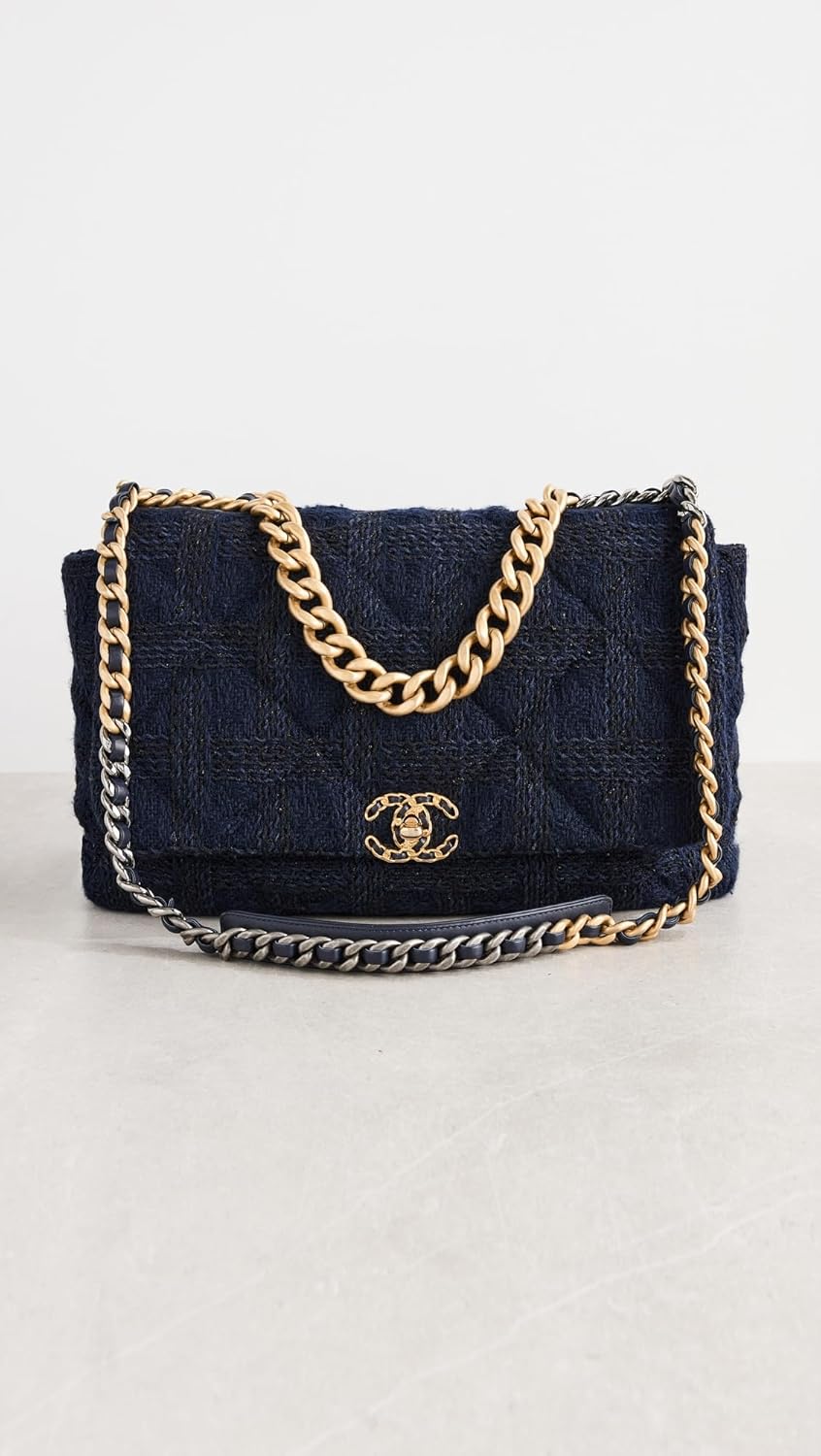 Chanel Women's Pre-Loved Maxi 19 Shoulder Bag, Tweed