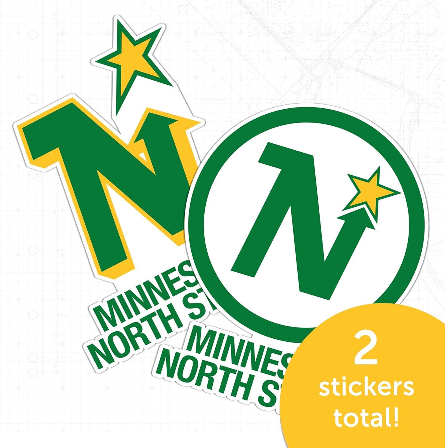 Desert Cactus Minnesota North Stars Team NHL National Hockey League Sticker Vinyl Decal Laptop Water Bottle Car Scrapbook (Vintage Sheet) - Image 4