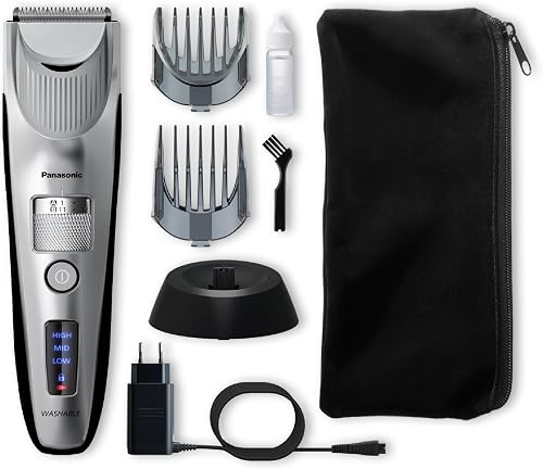 Panasonic ER-SC60-S803 Tondeuse à Cheveux pour Hommes, Portable Sans Fil et Étanche, Lames Supérieures, 20 Longueurs Réglables, 2 Accessoires, Avec ou Sans Fil, Socle de Chargement, Argenté - 10