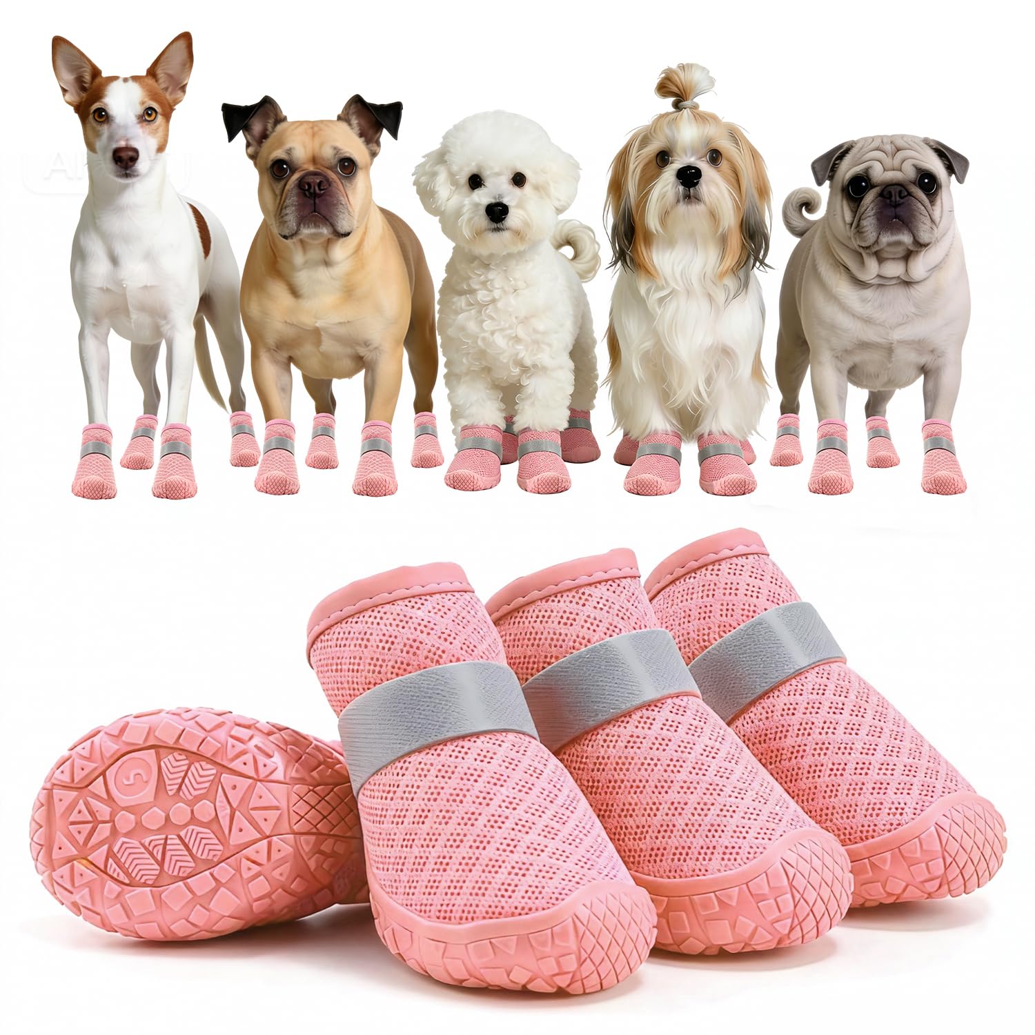 Chaussures antidérapantes pour chiens mailles légères respirantes