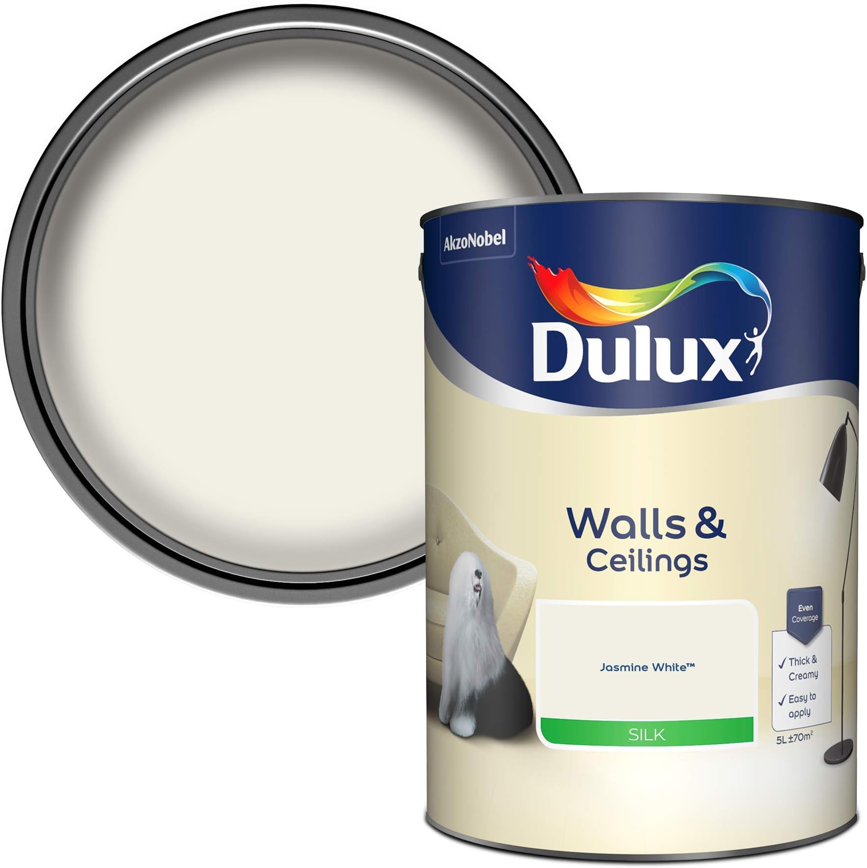 Dulux シルク ジャスミン ホワイト 5L Dulux