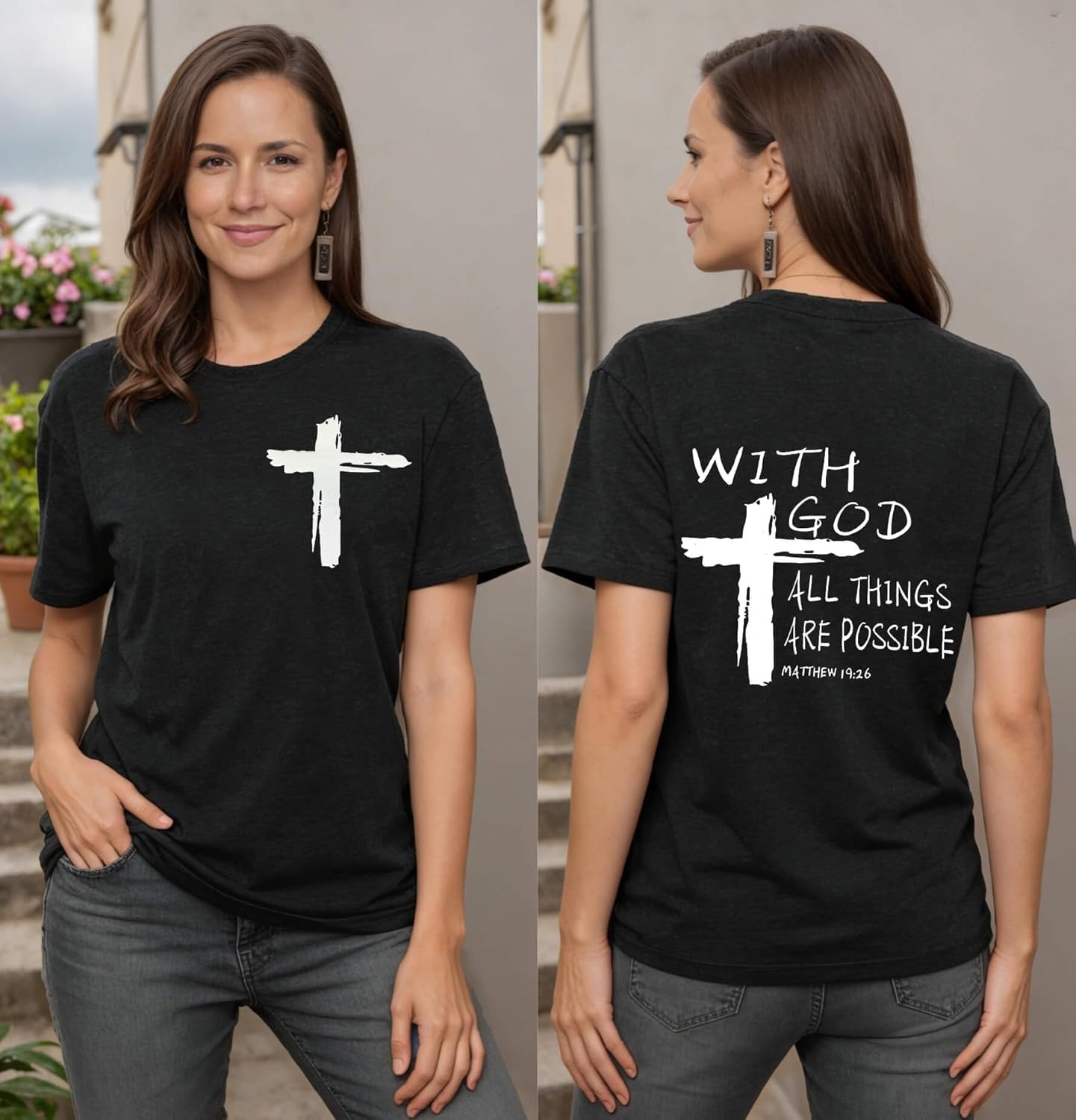 Christian Shirts for Women Walking by Faith Tripping Constantly Religious Tshirt Inspirational Bible Verse Tee - Image 4