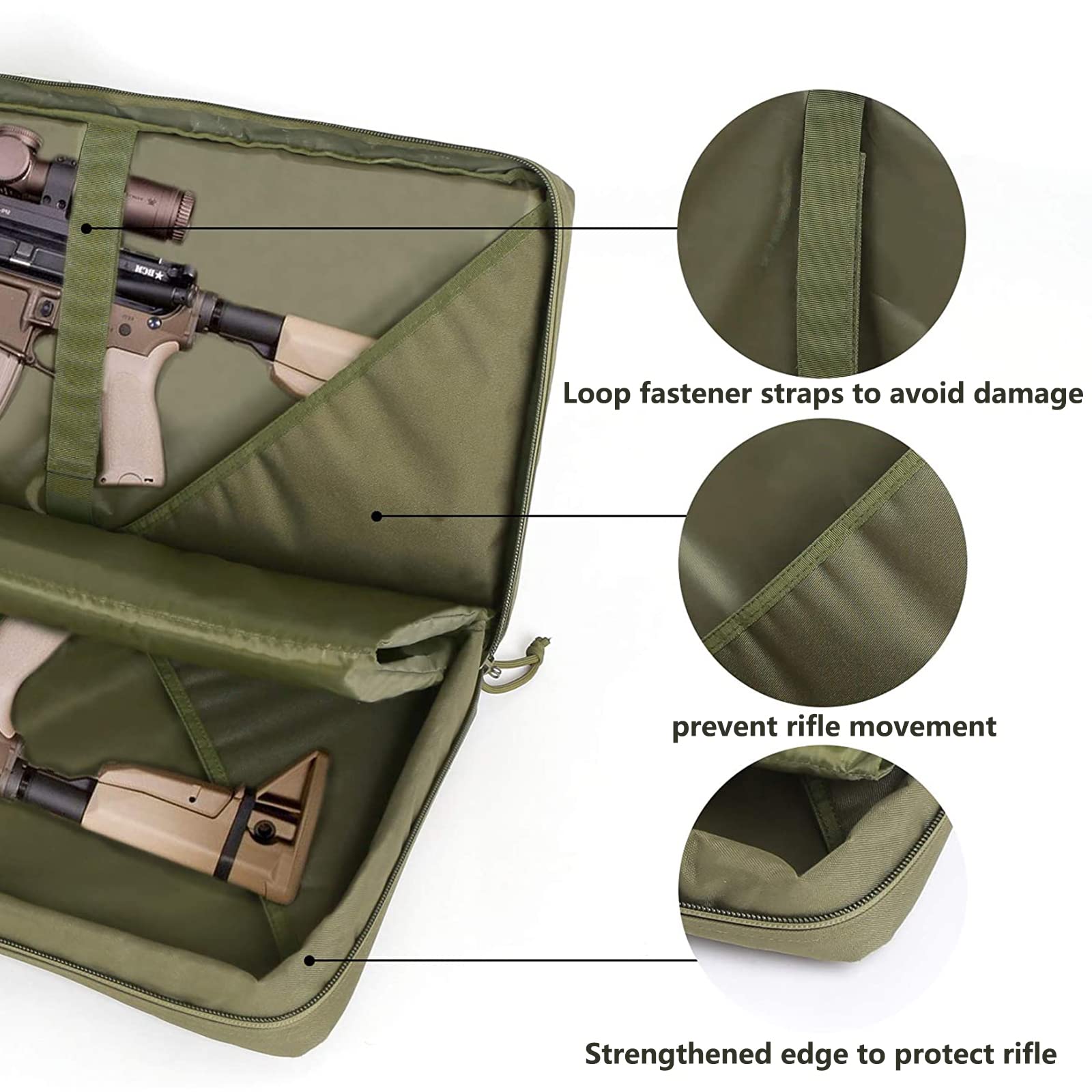 Torba na Strzelbę,Torba na Karabin Savior,Taktyczna Torba na Pistolet z Podwójnym Karabinem Torba na Długą Broń na Strzelnicę Myśliwską Przechowywanie i Transport Sportowy,118cm
