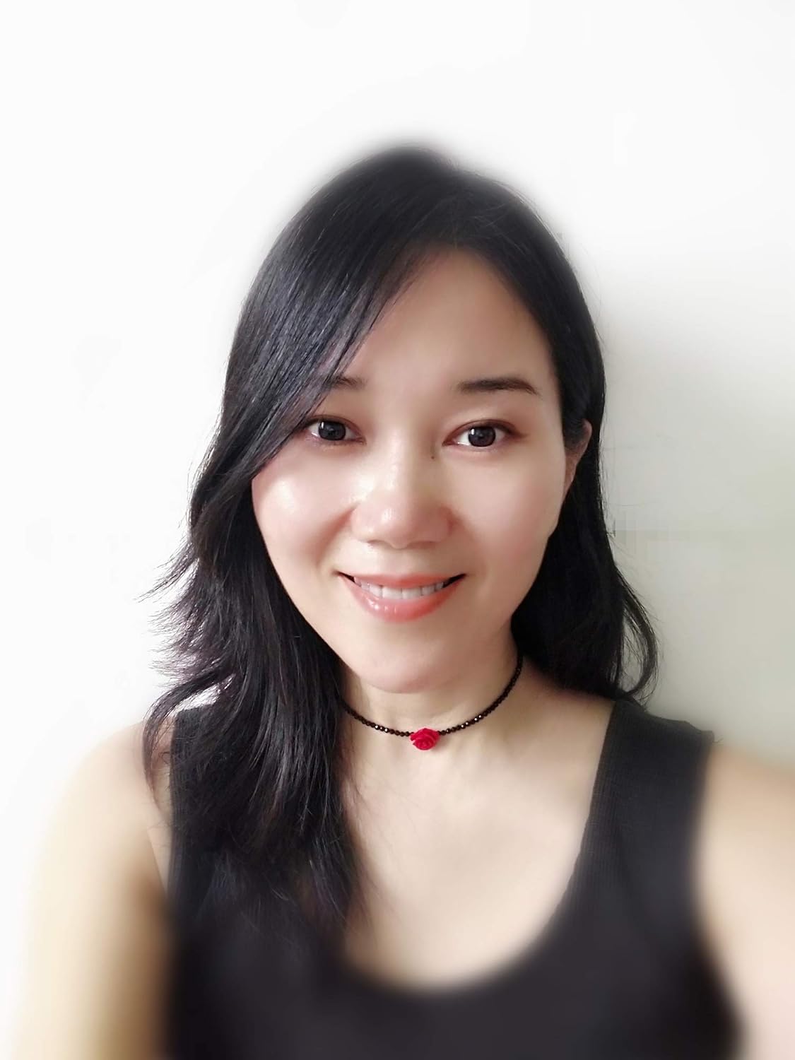 Red Rose Choker Necklace Flower Necklace 925 Sterling Silver Black Spinel Beads 15MM Flower Rose Choker 13+2” (Red Rose - Image 5