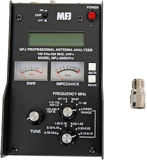 MFJ-269DPRO MFJ269DPRO Original MFJ Enterprises Antenna SWR Analyzer, HFVHFUHF.530-230 MHz, 430-520 MHz - N and BNC Connectors with N-to-UHF Adapter, Black, Medium
