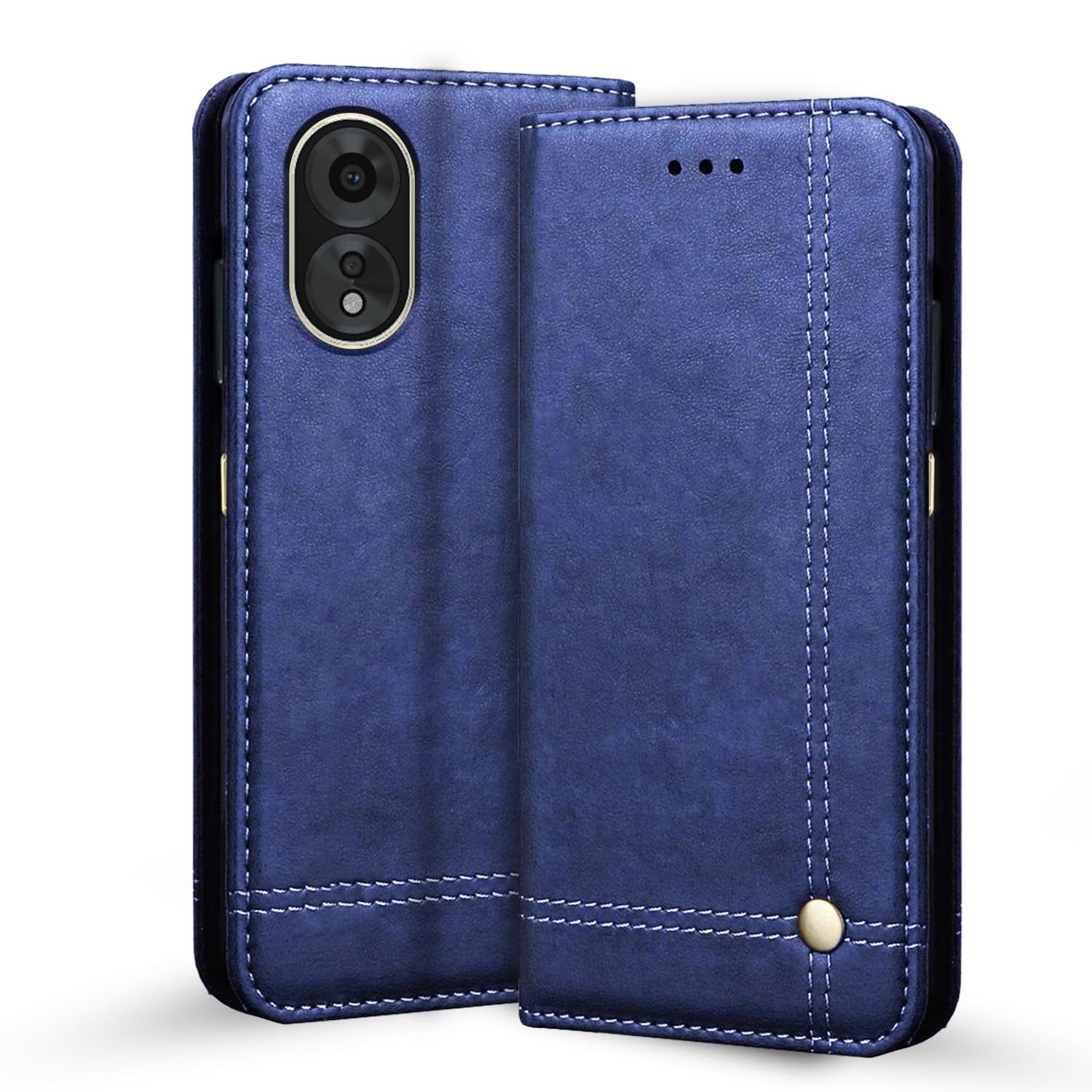 Pikkme Oppo A38 4G / Oppo A18 4G Flip Cover | Strong Magnetic Closure | Genuine PU Leather Finish | Wallet Style with Inbuilt Pocket & Stand | Premium Look Magnetic Flip Case (Blue) (B0CMD4WQTT) Amazon Price History, Amazon Price Tracker