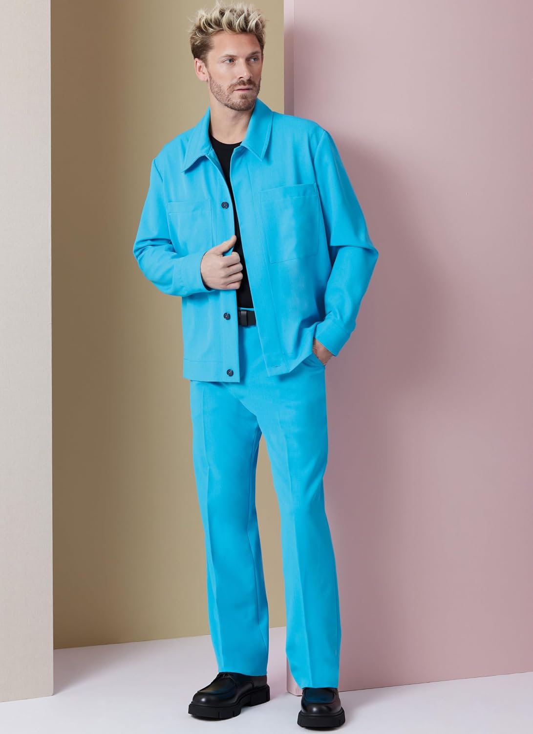 Vogue V2022BB Men's Semi-Fitted Unlined Jackets, Cargo Pocket Shorts and Mid-Rise Semi-Fitted Pants Sewing Pattern Packet, Design Code V2022 Sizes 44-46-48-50-52 Multicolor