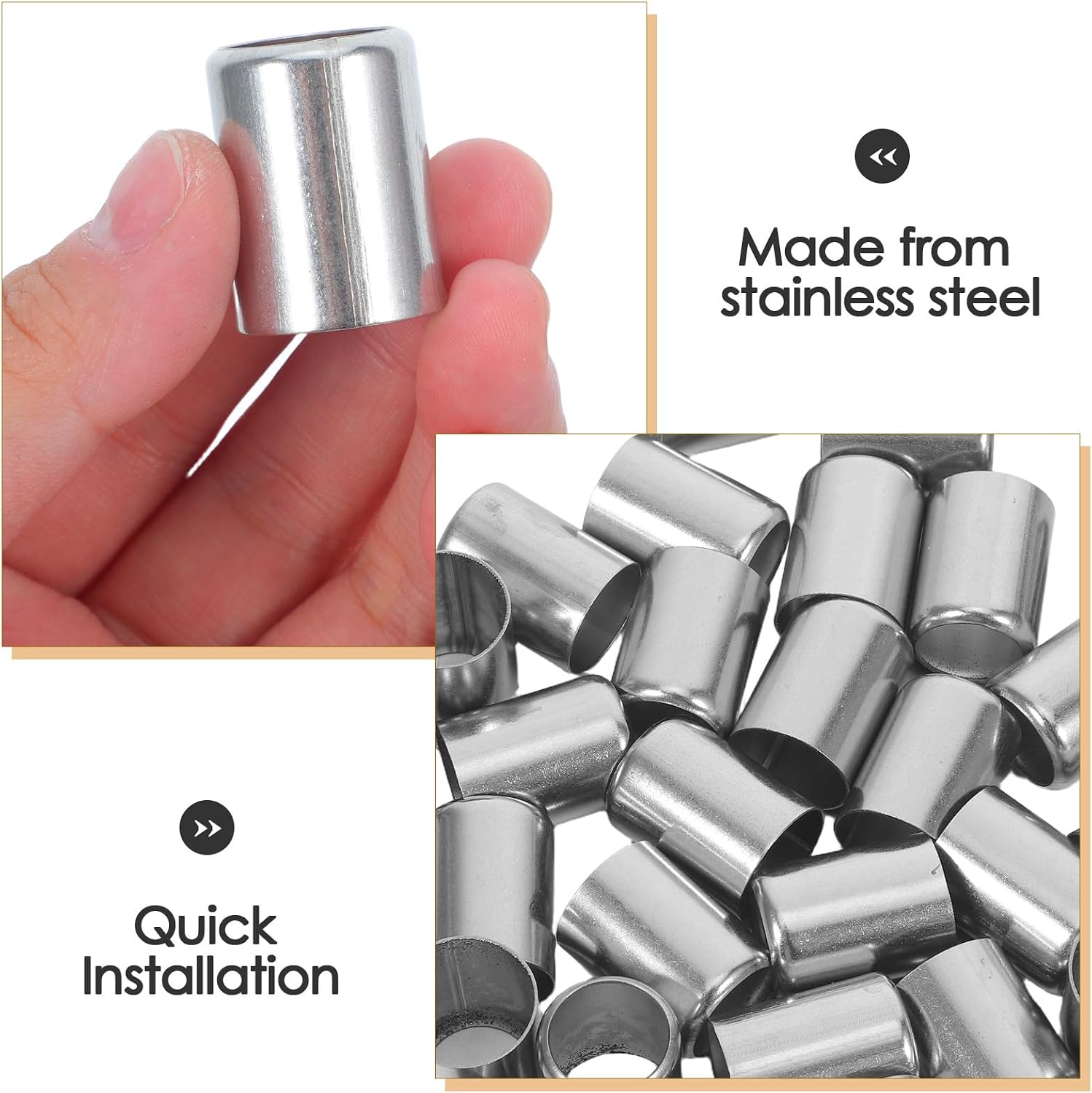 30pcs High Pressure Hydraulic Hose Crimp Ferrules - Stainless Steel Hose Crimper Sleeves - 18.5mm Pipe Sleeves Fitting for Industrial Hydraulic Lines Repair