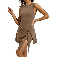 Tennis Dress for Women Sleeveless High Neck Workout Romper Built in Shorts Golf Athletic Dress