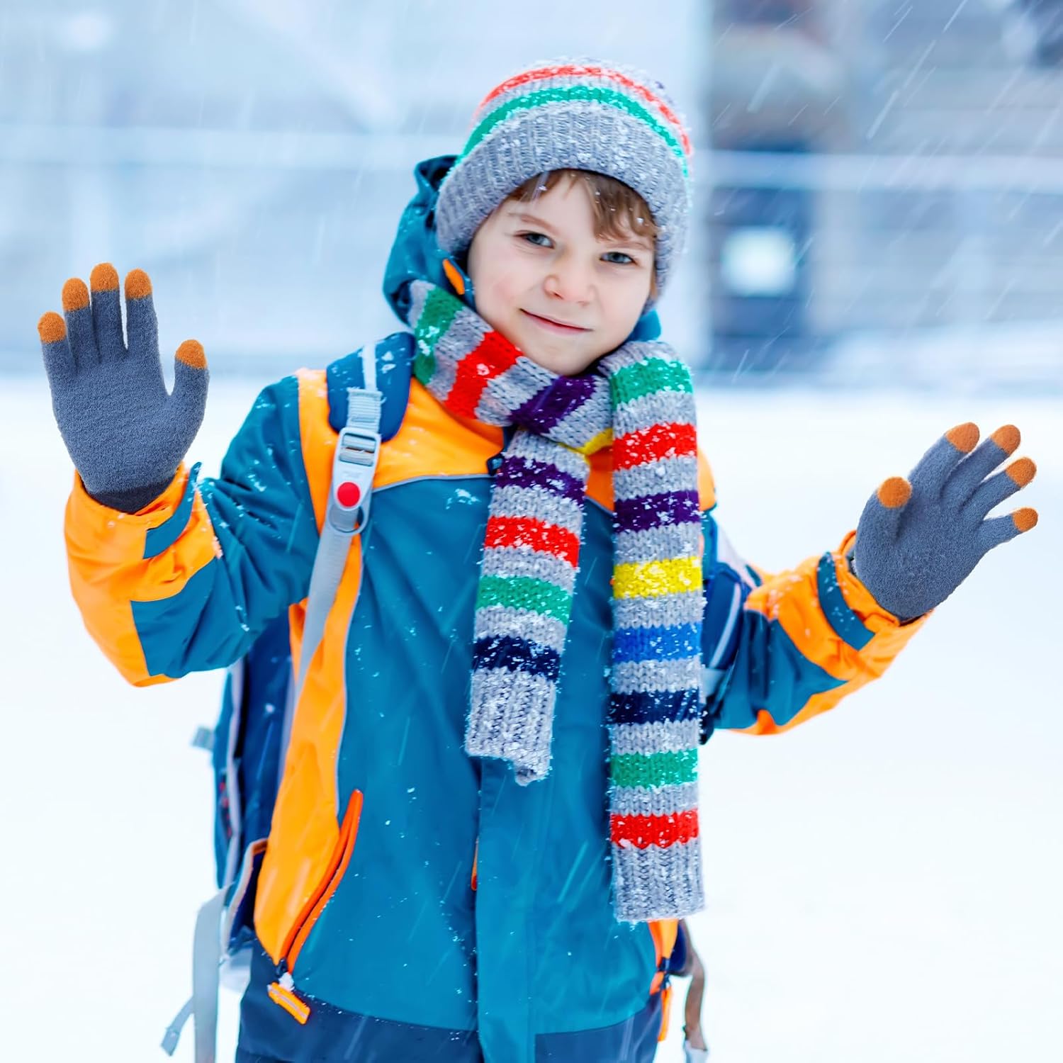 MIG4U Kids Winter Gloves 3 Pairs Warm Fuzzy Gloves, Soft Thermal Mittens for Cold Weather, Unisex Thick Cozy Gloves - Image 7