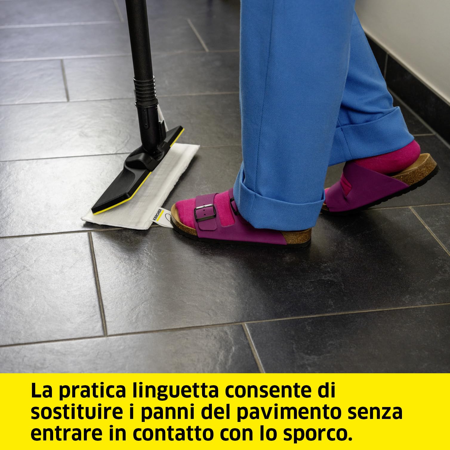 KÄRCHER Set di panni per pavimenti delicati EasyFix con 2 panni morbidi di alta qualità per la pulizia di pavimenti sigillati delicati, accessorio original per i pulitori a vapore Kärcher