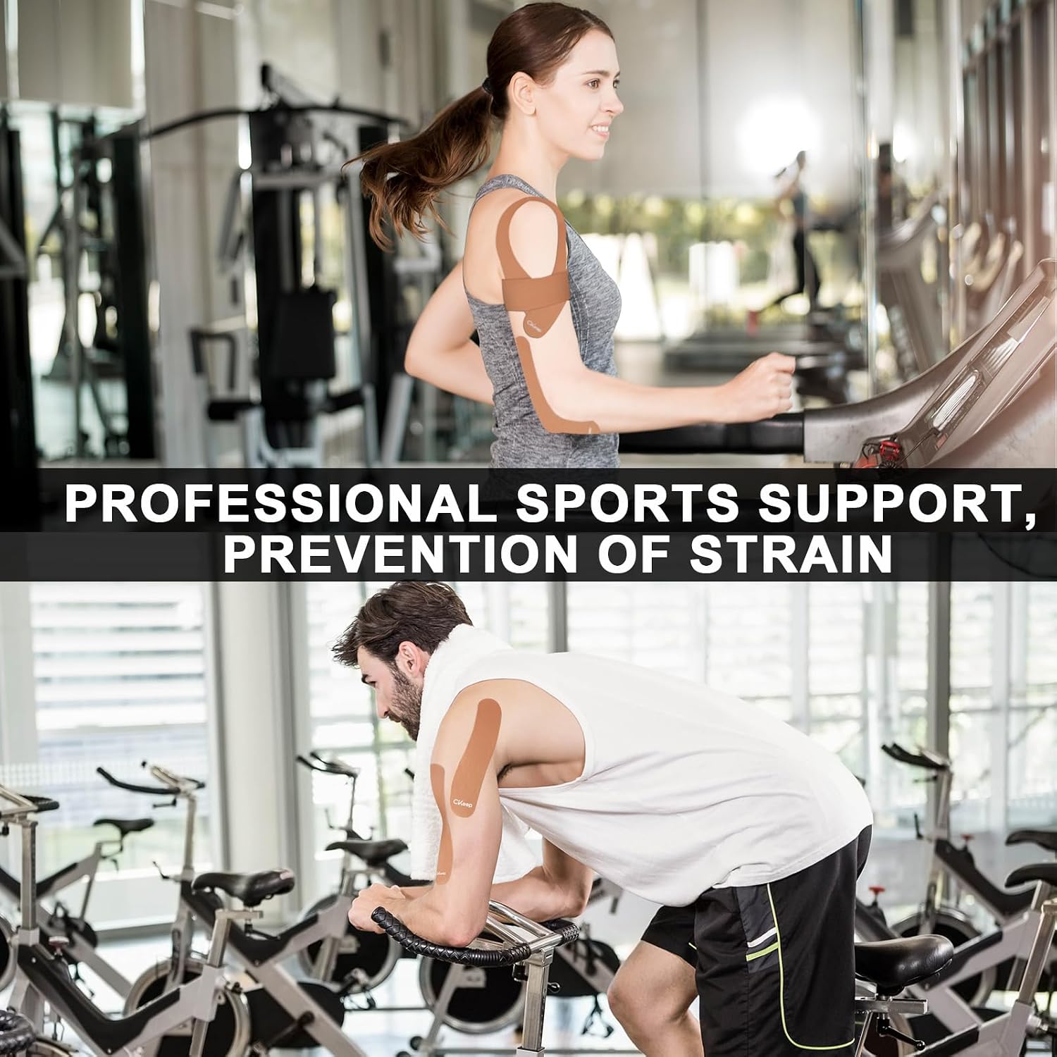 CKeep Kinesiology Tape, 2 Rolls Cotton Latex Free Hypoallergenic Elastic Precut Strips, 2 Inch Wide Waterproof Athletic Tape for Knees Pain Injuries Sprains, Beige 8 CKeep Kinesiology Tape, 2 Rolls Cotton Latex Free Hypoallergenic Elastic Precut Strips, 2 Inch Wide Waterproof Athletic Tape for Knees Pain Injuries Sprains, Beige - Image 6