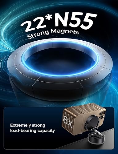 Miniatura 6 de MAGIC JOHN Soporte de teléfono ultra magnético mejorado para tu automóvil, soporte plegable para teléfono de automóvil para tablero, soporte