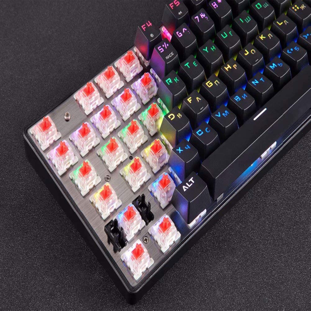 Gioco meccanico tastiera russo inglese rosso interruttore blu metallo cablato LED retroilluminati RGB Anti-Ghosting per giocatore