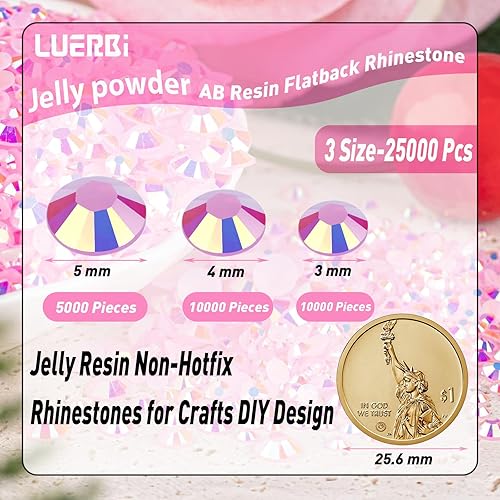 Miniatura 2 de 25000 unidades de diamantes de imitación AB color rosa con parte trasera plana, de 0.118 pulgadas, 0.157 pulgadas, no termofijos, para manualidades,