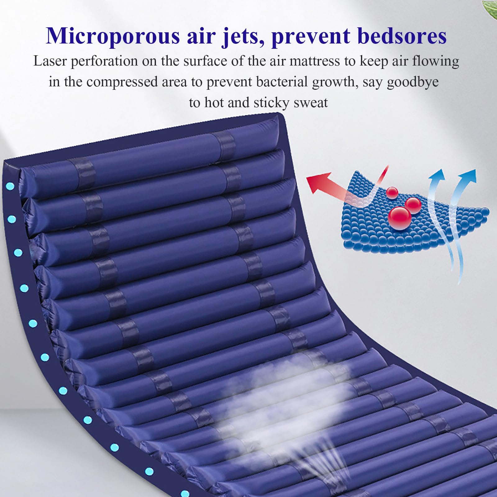 McbeAn Cojín De Aire Antiescaras, Colchón Inflable para Ancianos con Orificio para Taburete, Puede Prevenir Y Tratar Escaras/Dolor/úlceras, Vía Aérea Extraíble, para Uso Hospitalario O Doméstico
