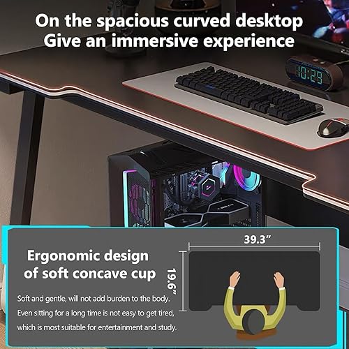 Miniatura 2 de Escritorio para videojuegos, mesa de escritura para computadora, estilo simple, madera de PC, adecuada para el hogar, la oficina