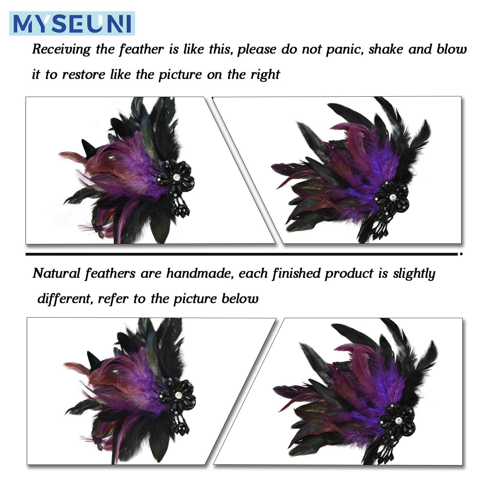 MYSEUNI 2025 New Purple Masquerade Mask for Women with Stick - Image 4