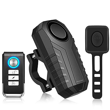 WSDCAM Bike Alarm Horn with Remote Loud 113dB, Waterproof Wireless Antitheft Vibration Bicycle Alarm with Bike Horn for Adults Mountain Bike Road Bicycle Scooter