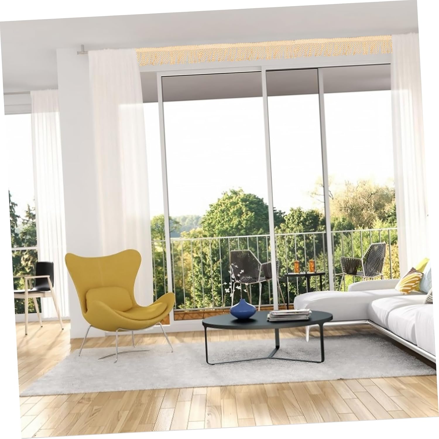 Curtain Tassel Fringe Trim for Sofa Cushions, 10m Golden Polyester