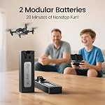 DEERC D20 Mini Drone with Camera for Kids, Remote Control Toys Gifts for Boys Girls with Voice Control, Gestures Selfie, Altitude Hold, Gravity Control, One Key Start, 3D Flips 2 Batteries, Blue