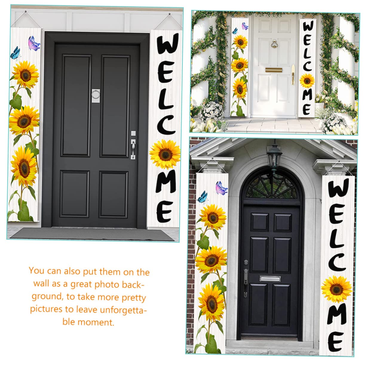 Cabilock 5 Paar Willkommensbanner Herbstdekoration Für Den Außenbereich Für Die Veranda Willkommenstürbanner Herbst Zuhause Herbsttürdekor Verandadekor Frühlingstürdekorationen