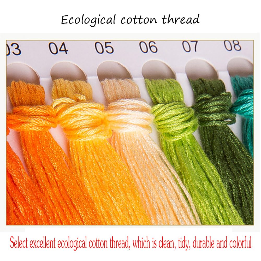 WOWDECOR Kruissteek Borduurpakketten voor Volwassenen Kinderen, Kat Dieren Roze Bloemen 11CT Gestempeld DIY DMC Handwerken Gemakkelijk Beginners
