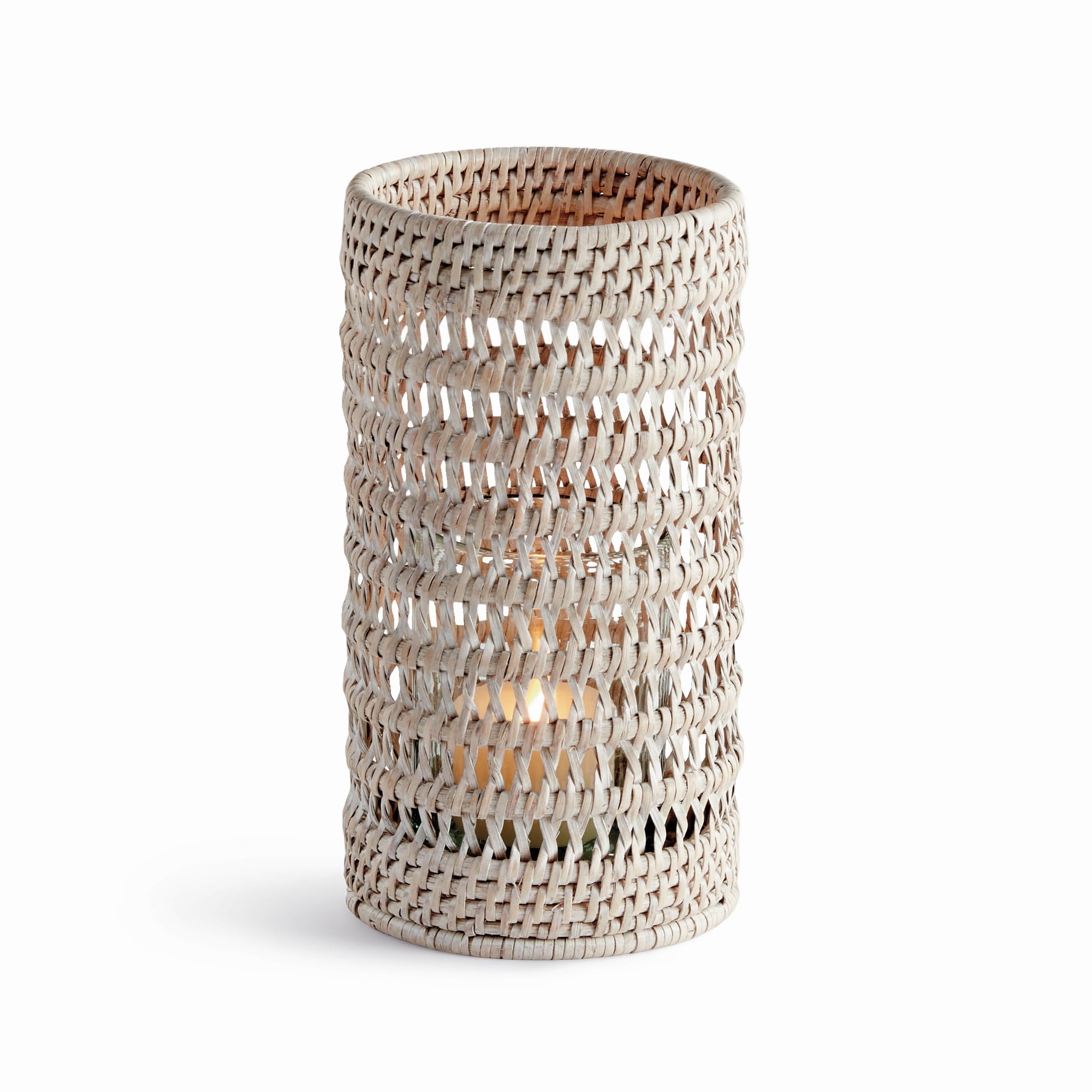 Napa Home & Garden Burma Rattan Hurricane Small White