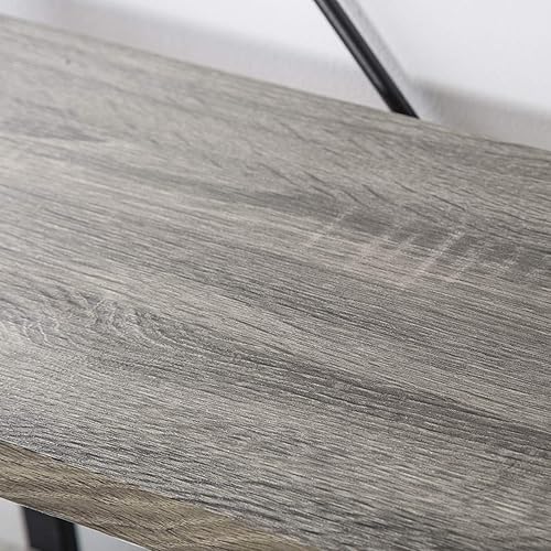 Miniatura 138 de HSH Furniture estante vintage industrial, librero rústico, estantería de madera y metal abierto, roble oscuro Roble negro,Roble gris claro.,Marrón