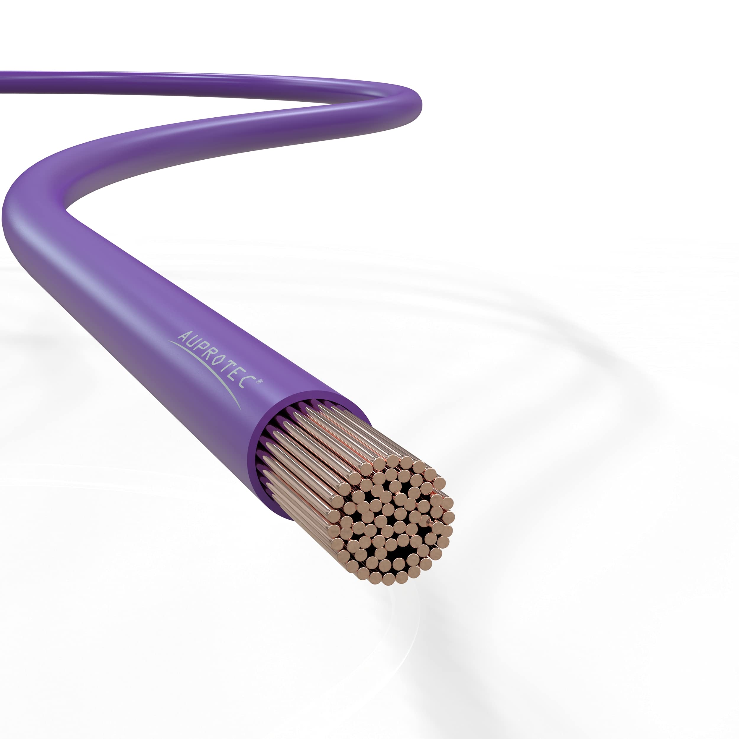 AUPROTEC 50m Fahrzeugleitung 0,75 mm² FLRY-B Auto Kabel als Ring Farbe violett