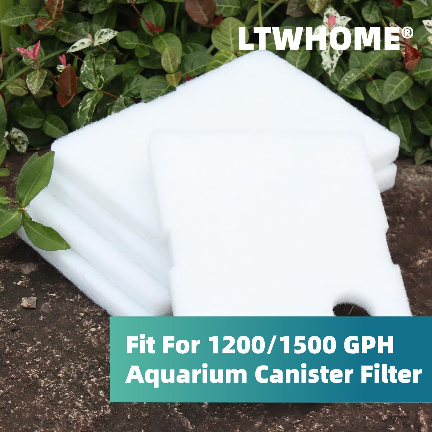 LTWHOME Compatible Floss Pads Fit for 1200/1500 GPH Aquarium Canister Filter (Pack of 12)