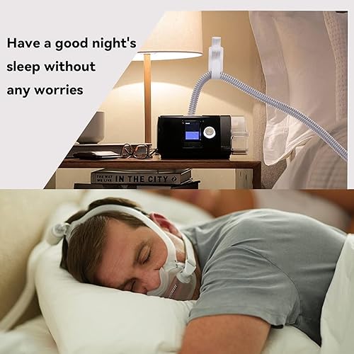 Miniatura 4 de 2 soportes para manguera de máscara CPAP con función antidesenganche, organizador de tubos CPAP y gancho para la diadema CPAP combinado para evitar