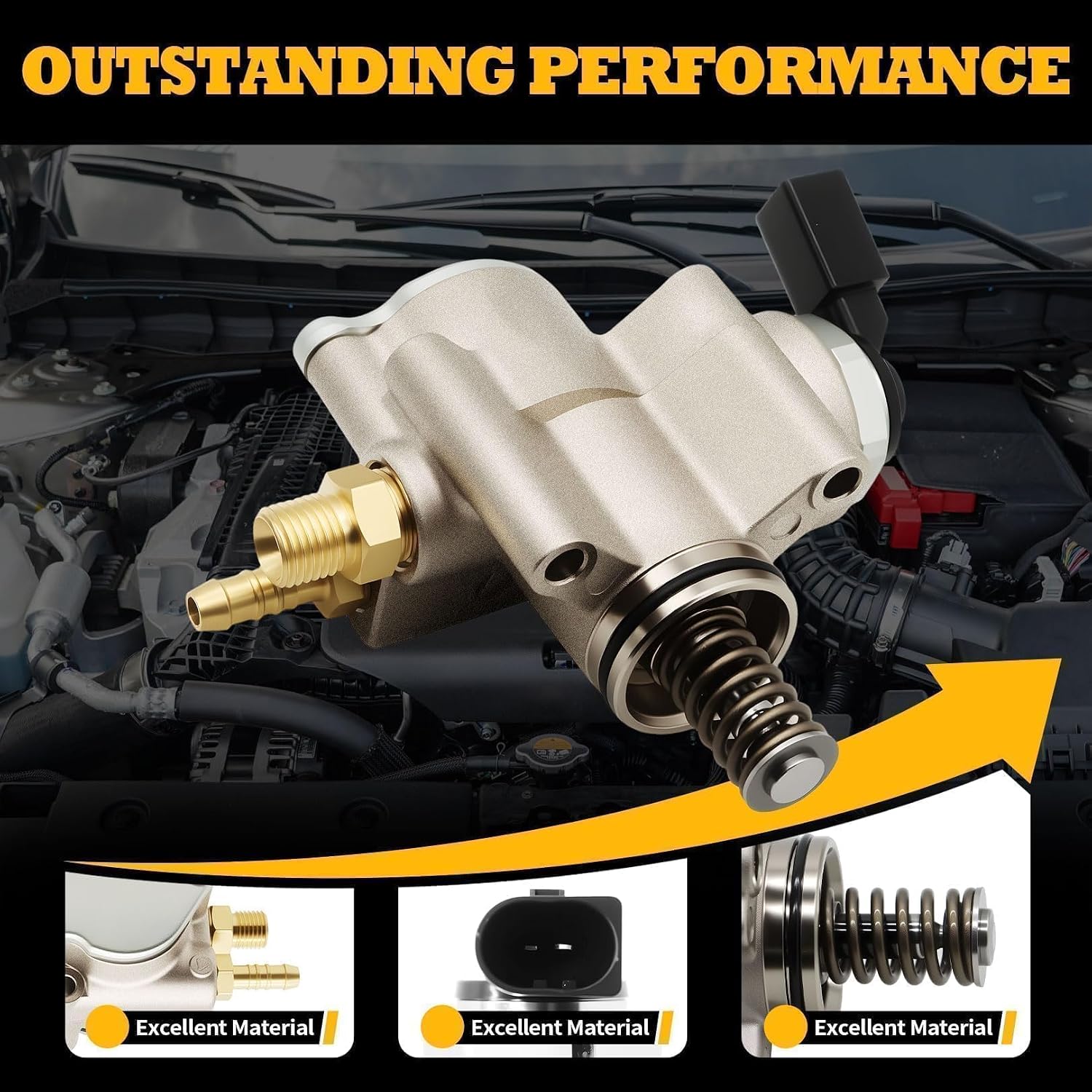 03H127025N High Pressure Fuel Pump Compatible with 2011-2018 Cayenne, 2018-2020 Atlas, 2012-2016 CC, 2012-2018 Passat, 2011-2017 Touareg 3.6L 03H127025S HPP0015 GDP605 03H127025G HM10102