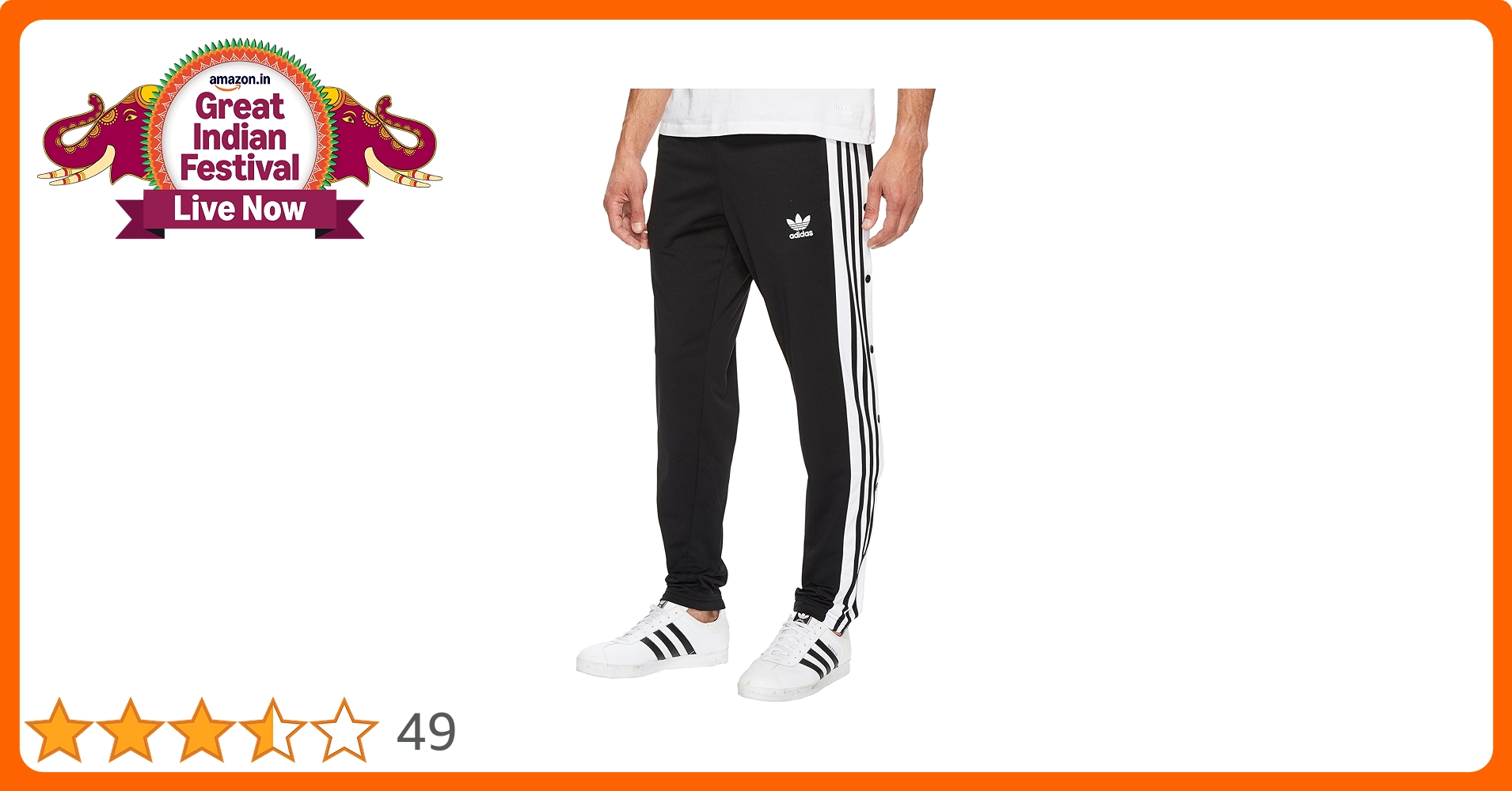 adidas Originals Men's Adibreak Track Pant, Black, XS