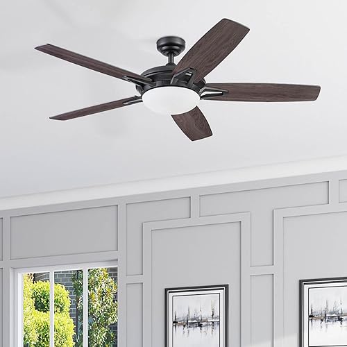 Miniatura 13 de Prominence Home Clancy - Ventilador de techo LED contemporáneo de 52 pulgadas con luz, control remoto, opciones de montaje duales, 5 cuchillas de