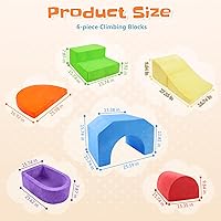 Vista 2 de Bloques de escalada de espuma suave de 6 piezas para niños pequeños y bebés - Juego de juguetes de escalada para bebés de interior, gimnasio