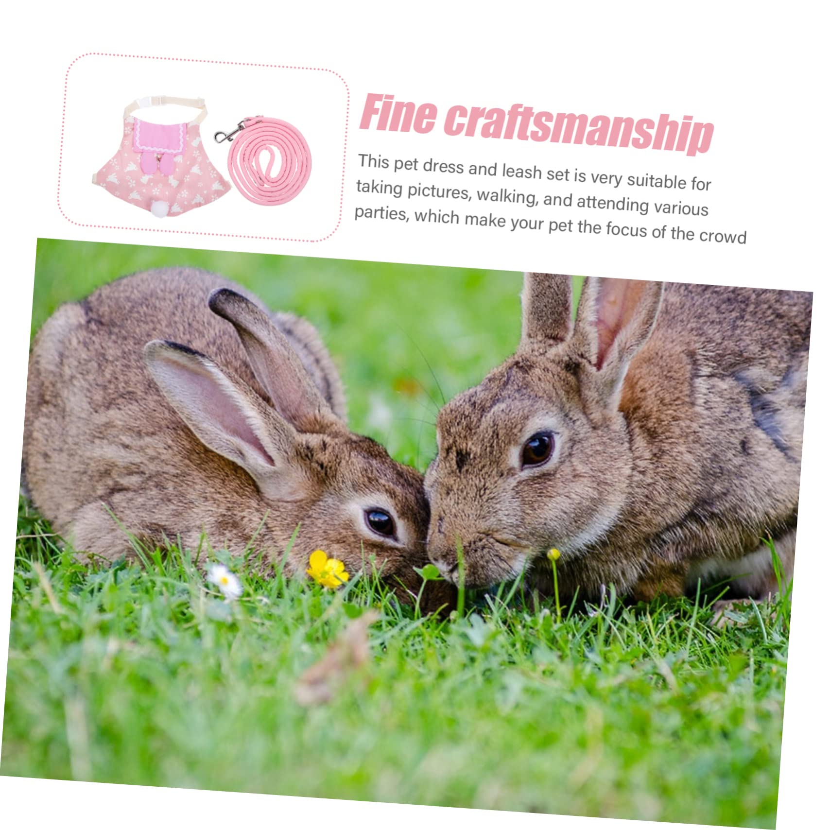 BESPORTBLE 4sätze Bunny Kit Für Haustiere Süßes Und Atmungsaktives Kaninchengeschirr Mit Leine Für Kleine Haustiere Wie Zwergkaninchen Und Andere Kleintiere