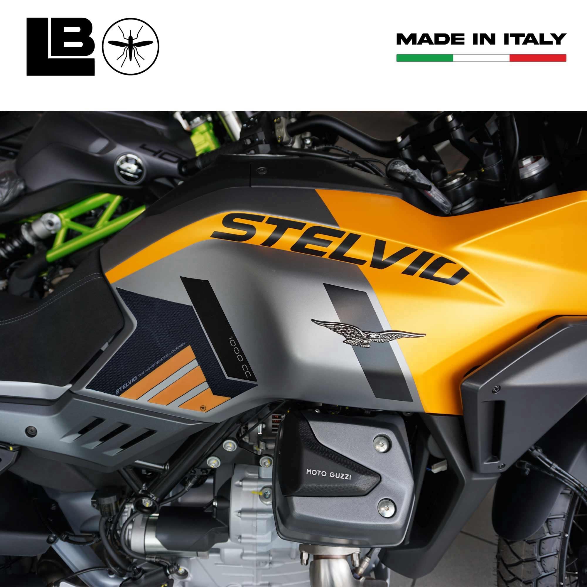 labelbike - Autocollant 3D Moto Réservoir Protection et Décoration en Résine compatible avec Guzzi Stelvio 2024 labelbike - Autocollant 3D Moto Réservoir Protection et Décoration en Résine compatible avec Guzzi Stelvio 2024