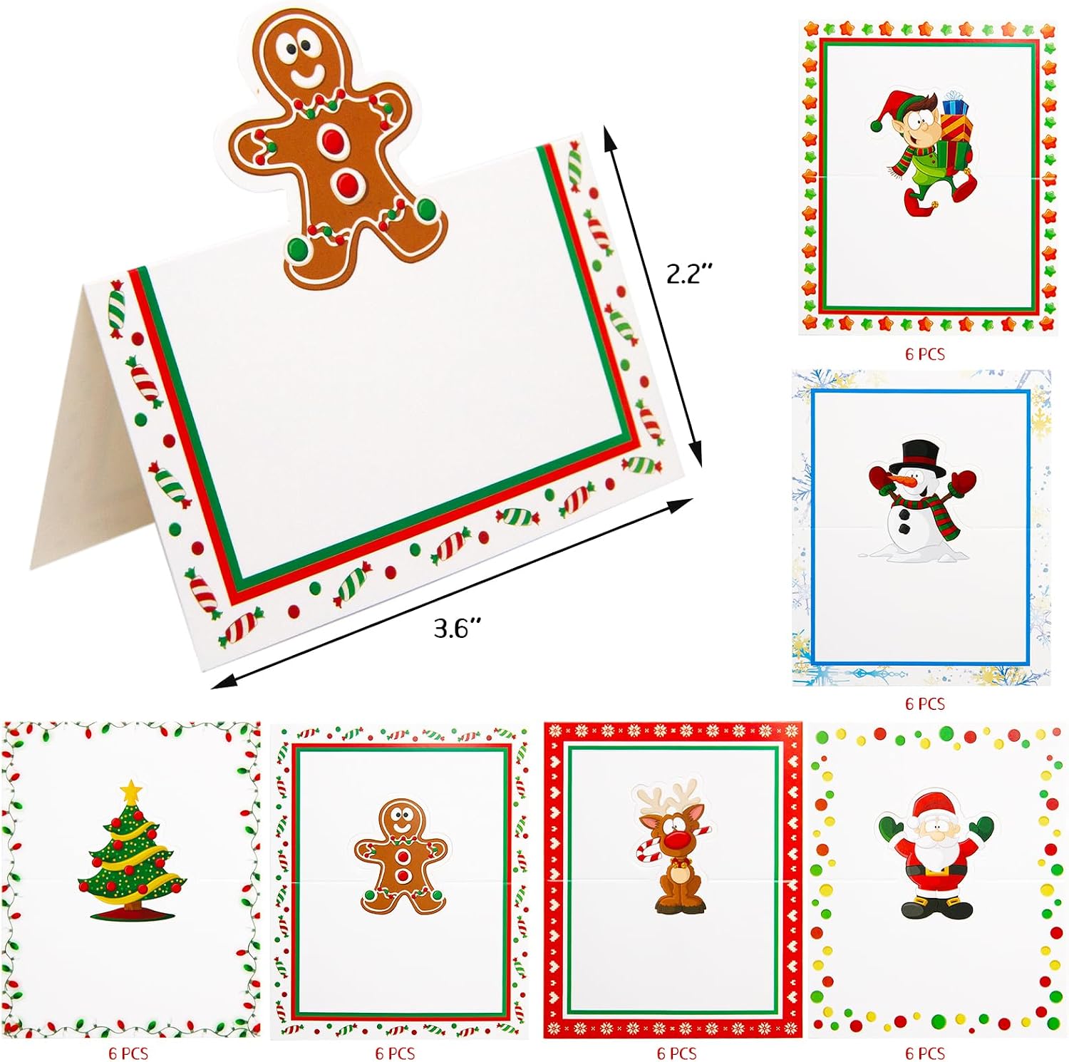 Fancy Land Christmas Place Cards for Table Setting 36PCS Table Name Cards for Christmas Table Decorations