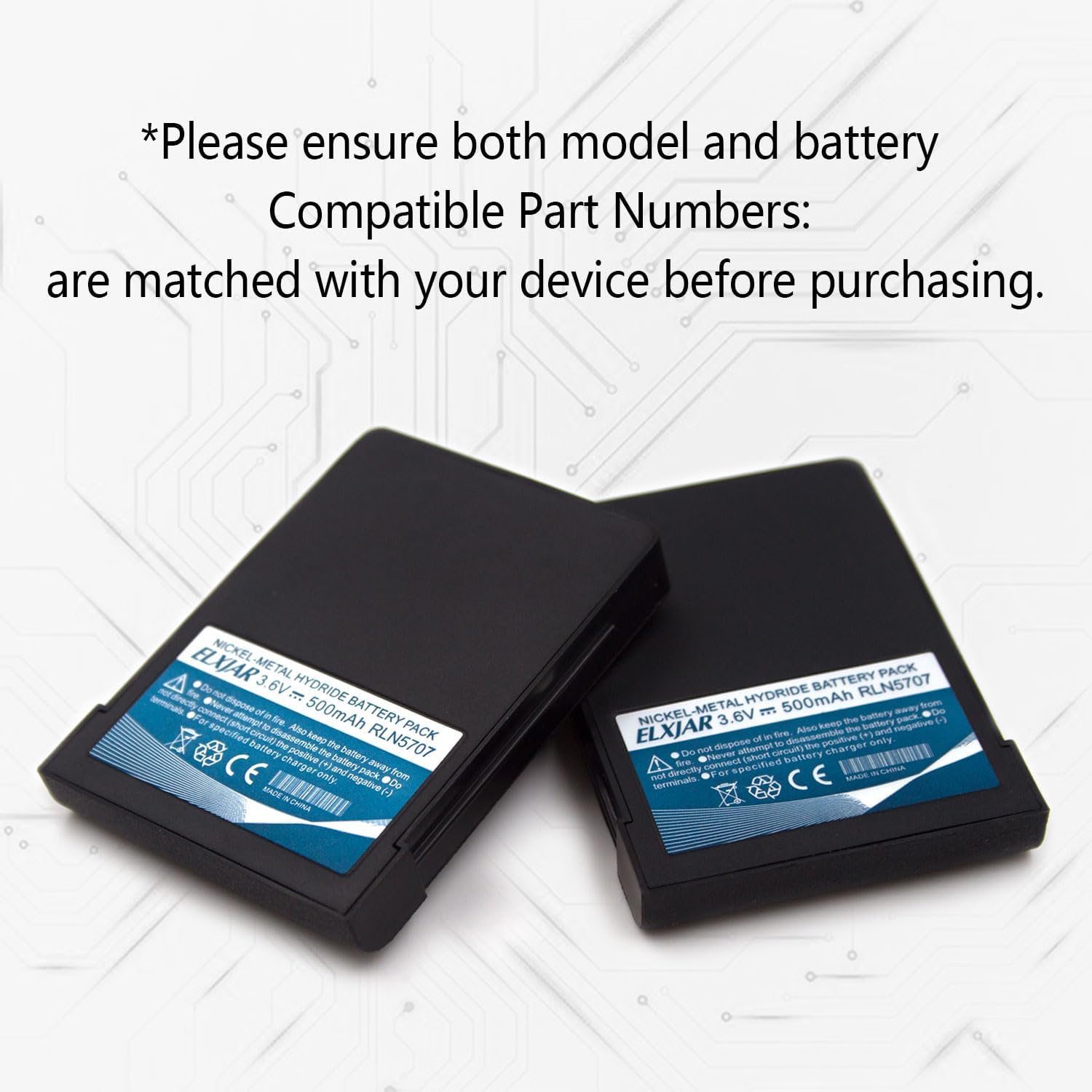 elxjar (2-Pack) 3.6V 500mAh Ni-MH Battery Replacement for Motorola Minitor 5 Minitor V RLN5707 RLN5707A Pager - Image 4