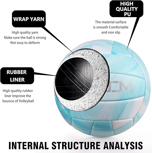 Vista 6 de EVZOM Pelota de voleibol de playa súper suave, tamaño oficial 5 para exterior/interior/piscina/gimnasio/entrenamiento de voleibol premium