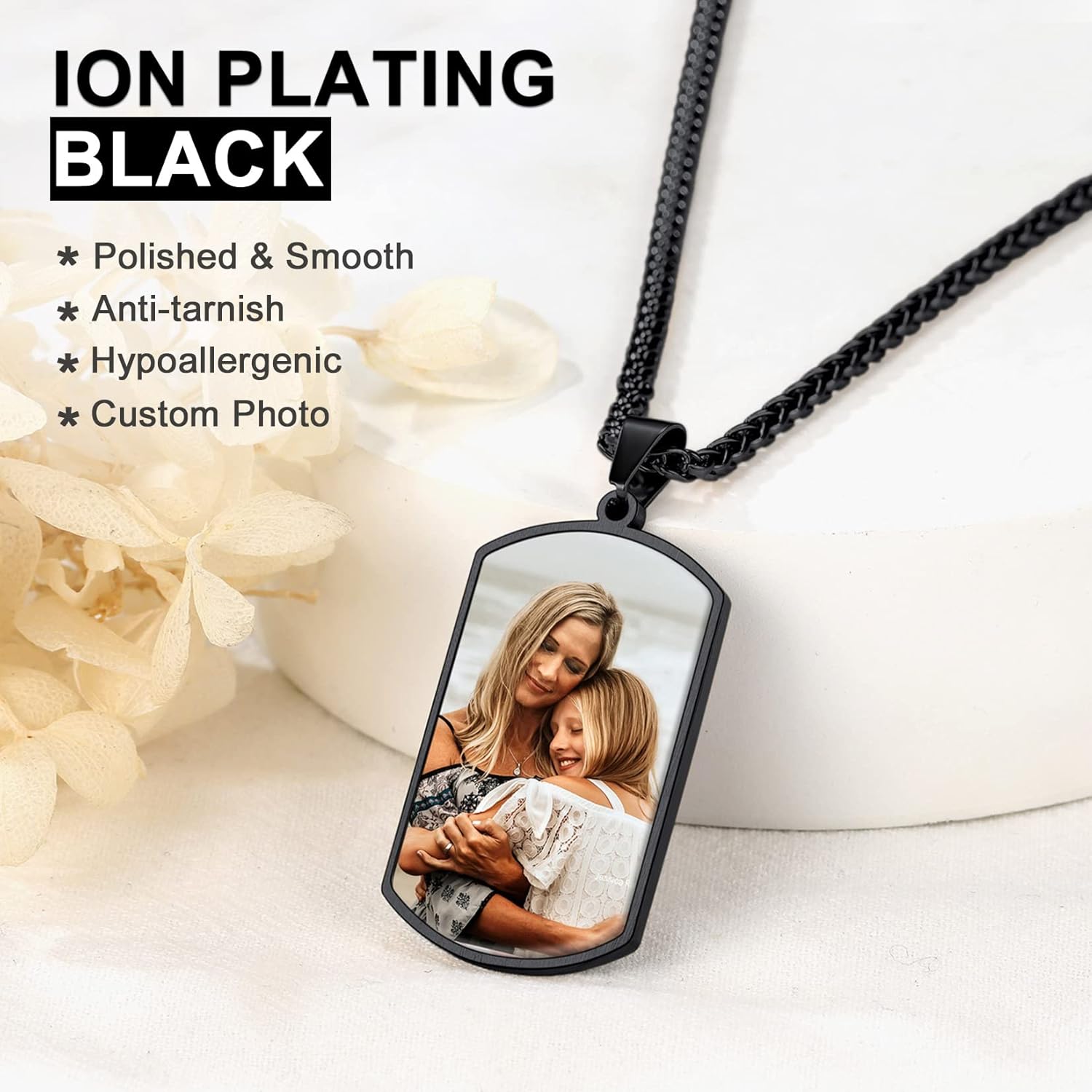 Collar de foto personalizada u7 para hombre y mujer joyer a personalizada  con cualquier imagen colgante de cadena de acero inoxidable de 18-30