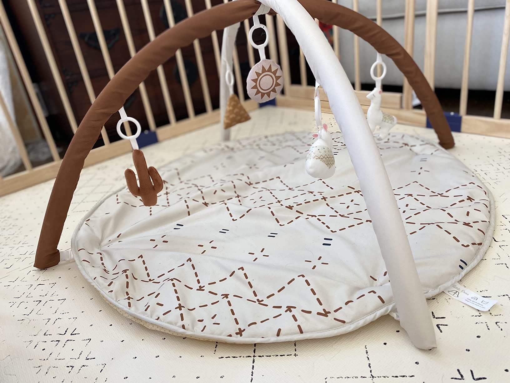 9/mo Finance Baby Play Mat, Macrame Activity Gym StageBased Sensory