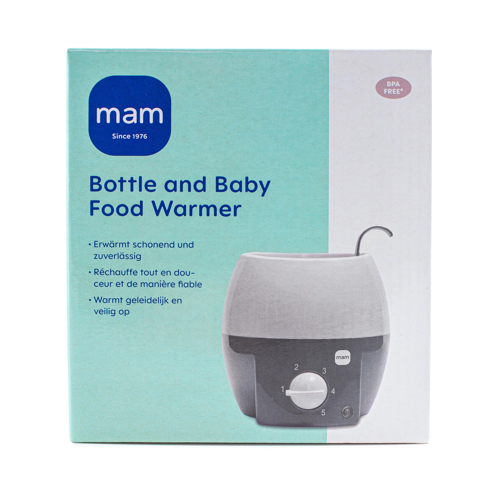 MAM Babykosterwärmer | Babyflaschenwärmer für Babyflaschen und Babynahrung | Flaschenwärmer mit automatischer Temperaturkontrolle und Überhitzungsschutz | grau