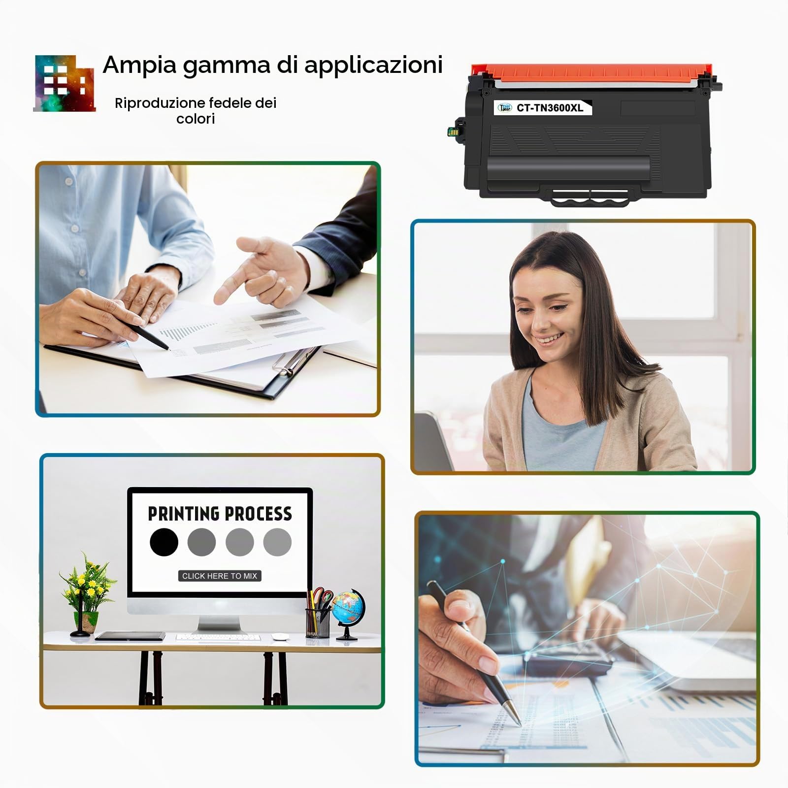TN-3600XL TN-3600 TN3600XL TN3600 HL-L5210DN Toner Con Chip 2-Pack | Compatibile per Brother TN3600XL MFC-L5710DW MFC-L5710DN MFC-L6710DW HL-L6210DW DCP-L5510DW MFC-L6910DN HL-L5210DW HL-L5215DN