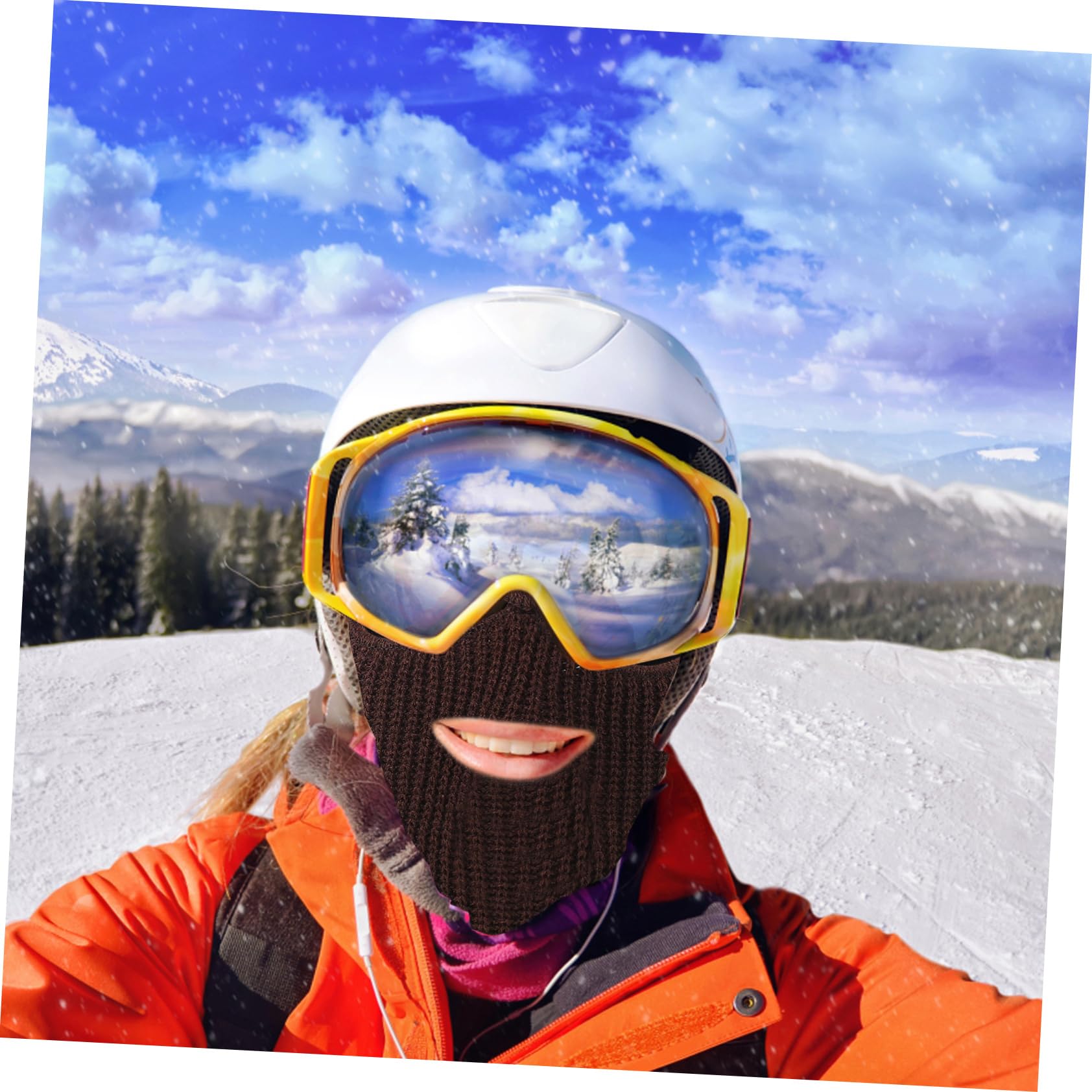 Holibanna Sports Face Mask Full Coverage Head Warm Mask Windproof Face Muff for Outdoor Activities Coffee