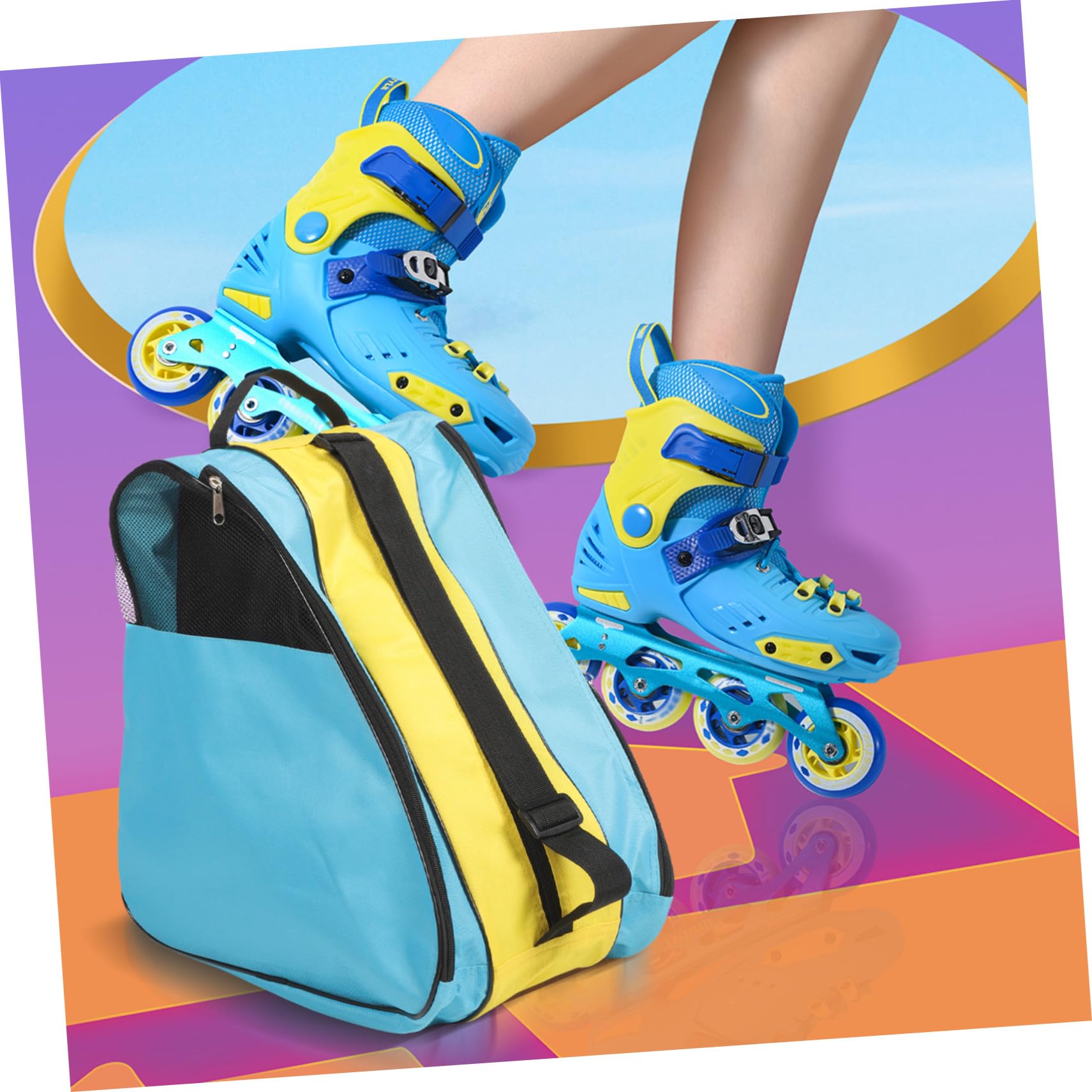 Mochila para Patines en Línea de Nylon Cómoda Almacenamiento y Protección, Soporte Portátil para Patines Adecuado para Transporte en Exteriores